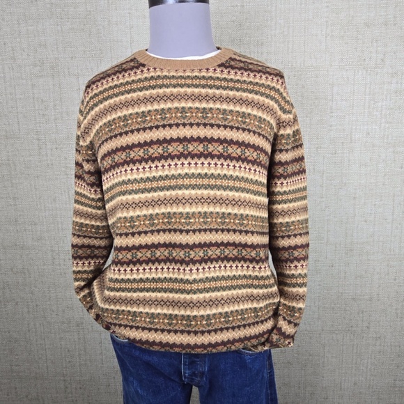 Vintage Lands End Fair Isle Sweater Mens Sz XL - Picture 2 of 10